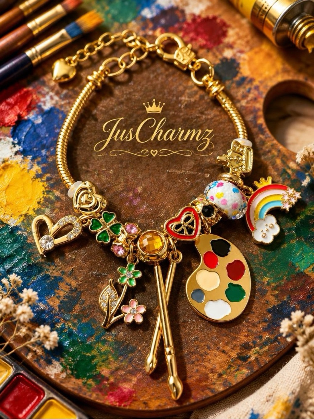 Artist Painter Palette Charm Bracelet